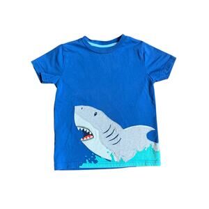 Mini Boden Appliqué Shark Tee Size 4/5
